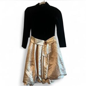 American Girl Midnight Holly Black and Gold Dress